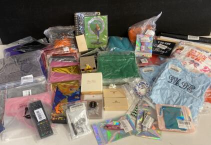 Assorted General Merchandise Lot &ndash; Apparel, Accessories, Remote, Jewelry, Novelty, 35 Pcs