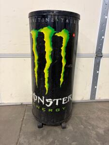 Monster Energy 35-Gallon Rolling cooler with Clear Hinged Lid