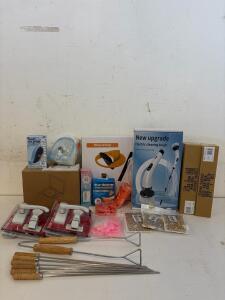 Mixed Lot: Larson Georgian Door Handles, Skewers, Electric Cleaning Brush, Hardware, More