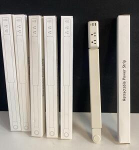 (6) Retractable Power Strip with 180&deg; Rotating Plug, 3 AC Outlets, FCC Certified - New in Box
