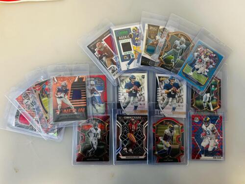 NFL Rookie & Patch Card Lot - 2020 Panini Select, Prizm, Obsidian - Serial #, RC, Relics, Akers Swift, Sammy Watkins, Tyler Lockett and More Stars