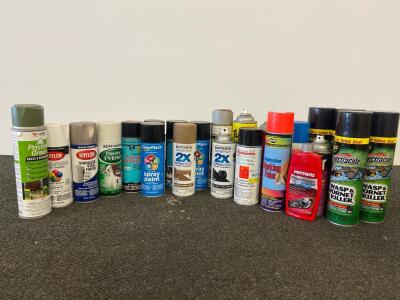 Spray Paint & Garage Chemical Lot &mdash; Rust-Oleum, Krylon, Spectracide Wasp Spray & More
