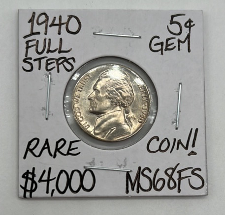 1940 MS68FS Rare Full Steps Jefferson Nickel