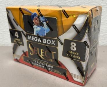 MEGA BOX - 2025 Panini Select Baseball Cards, 8 Packs