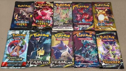 Lot Of 10 Pok&eacute;mon Booster Packs Reproduction Replicas