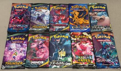 Lot Of 10 Pok&eacute;mon Booster Packs Reproduction Replicas