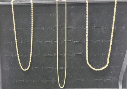 Gold Tone & Two-Tone Rope Chain Necklaces