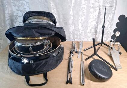 (1) Drumset W/ Carry Bag & Accessories