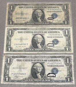 1935 Series U.S. $1 Silver Certificates &ndash; 1935C, 1935F, 1935G &ndash; Serial Numbers: P12257924E, Z52548792I, D91953665G