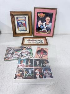 Nolan Ryan Memorabilia Set: Framed 7th No-Hitter Print, Cards, Michael Jordan SkyBox, Mixed Lot