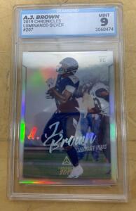 2019 Panini Chronicles Luminance Silver #207 A.J. Brown RC, Diamond Graded Mint 9, Titans
