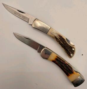 (2) Stag Handle Pocket Knives