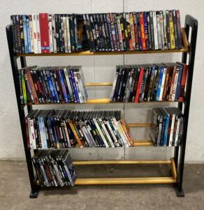 90+ Blu-ray/DVD Movie Collection With 3-Tier Media Storage Rack &ndash; Action, Sci-Fi, Classics- Kill Bill- the West and More