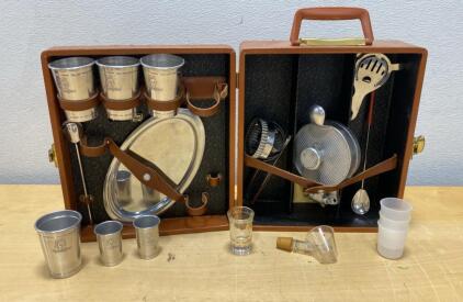 Vintage Trav-L-Bar Executair 880 Portable Cocktail Set with Original Accessories