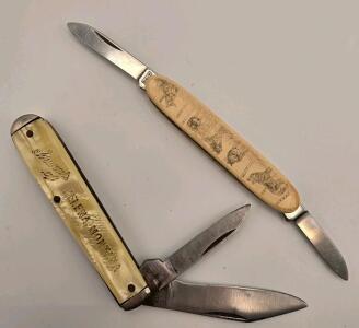(1) Vintage Barlow Two-Blade Pen Pocket Knife (1) Kent Souvenir of Helena, Montana Pocket Knife
