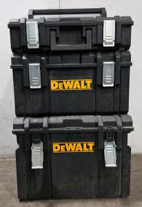 DeWalt ToughSystem Modular 3-Piece Rolling Tool Box Set, IP65, Tray & Organizer Bins Included