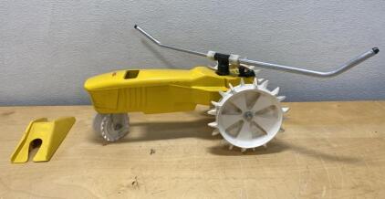 ACE Traveling Lawn Sprinkler, Yellow, 13,500 sq ft Coverage, 3-Speed Settings