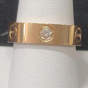 Cartier Love Ring 18k Yellow Gold with Diamonds, Size 8