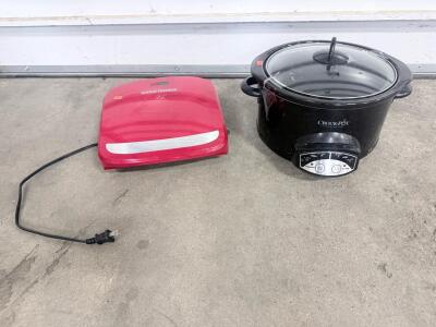 George Foreman 25030-56 Steel Compact Red Electric Contact Grill, 1,200 W, Non-Stick Plates