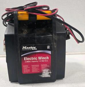Master Lock 2953AT Electric Winch 2000 lb Capacity 12V DC Portable w/ Steel Cable & Mount