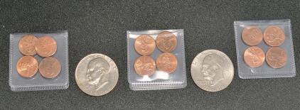 Eisenhower Dollar Coins (1974, 1776-1976 D), 2009 Lincoln Bicentennial Pennies Lot, Denver Mint