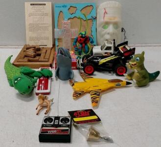 Mixed Toy Lot &ndash; Plush, Plastic, Vehicle, and Puzzle Variety