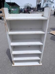 White Wooden 6-Shelf Bookshelf, 48" H x 28" W x 8" D, Distressed Finish
