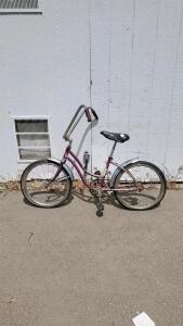 Vintage Purple Muscle Bike with Ape Hanger Handlebars and Banana Seat - 20" Wheels, Steel Frame
