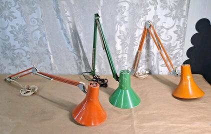 (3) Vintage Desk Work Lamps