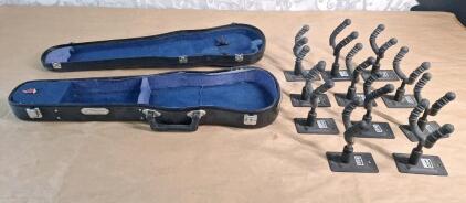(1) Violin Case & (11) Guitar Hangers