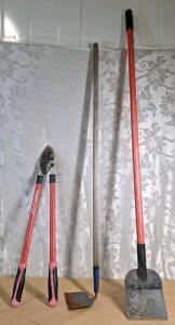 (1) Pair Of Limb Loppers, (1) Flat Hoe & (1) Scraper