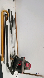 Shop-Vac Wet/Dry Vacuum with Accessories, Golf Clubs (Irons), and Walking Canes Mixed Lot