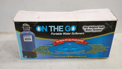 ON THE GO Double Standard Portable Water Softener, 16,000 Grain, 3/4&rdquo; Hose, RV/Marine