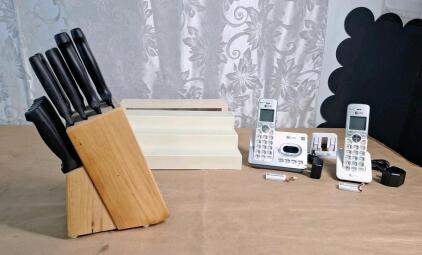 (1) 14-Piece Knife Block Set, (2) Spice Racks & (1) AT&T Cordless Home Phone Set