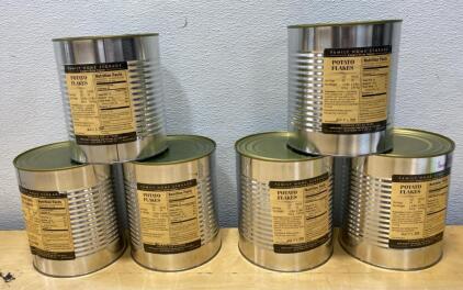 6 Cans Family Home Storage Potato Flakes, 1.8 lbs Each, 30-Year Shelf Life, July 2009 Lot