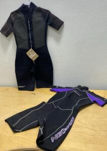NeoSport Men's 2mm Shorty Wetsuit & O&rsquo;Neill Hammer Shorty Wetsuit Size 12 and 6