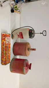 Vintage Red Metal Type I Safety Gas Can, 2.5 Gallon Capacity, Self-Closing Lid