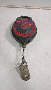 JRG Self-Retracting Lifeline, 30 ft Steel Cable, Double Locking Snap Hook, 310 lbs Capacity