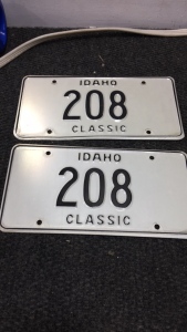 (2) Idaho Classic License Plates # “208” Idaho area Code