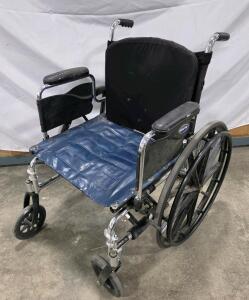 Invacare Manual Wheelchair, Approximate 18" Seat, Chrome Frame, Norco Medical Back, Vinyl Cushion