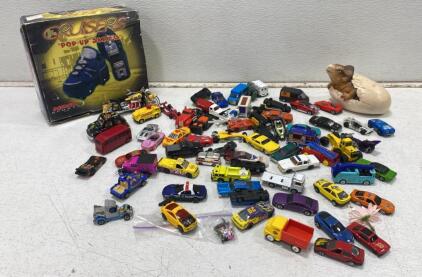 Nash Sports Cruisers Pop-Up Skates Size 2 w/ Box, 60+ Die-Cast Toy Cars, Dinosaur Figurine