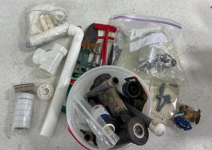 (7)Teflon tape, Miscellaneous pipe fittings, Miscellaneous sprinkler heads and more.