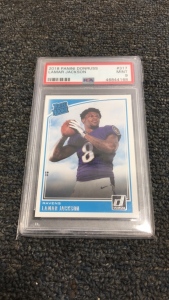 Lamar Jackson 2018 Panini Donruss Rated Rookie PSA Graded 9 Mint