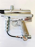 Lot of Paintball Guns: Spyder EM1, VL Prodigy E-Grip, PMI Piranha, VL Triton II, Multiple Barrels - 9