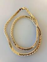 14K Yellow Gold Rope Chain Necklace, 24-inch Length, 3mm Width, Lobster Clasp