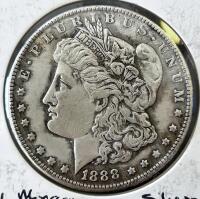 1888-S Morgan Silver Dollar, San Francisco Mint, .7734 Oz Silver, Key Date, Circulated - 2