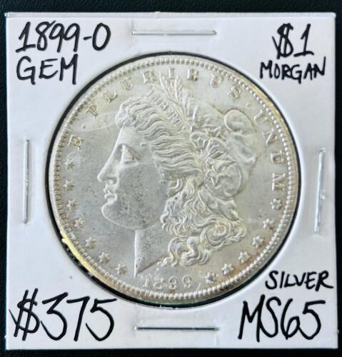 1899-O Morgan Silver Dollar $1, New Orleans Mint, MS65 Grade, 90% Silver, Key Collector Coin