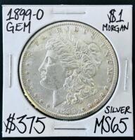 1899-O Morgan Silver Dollar $1, New Orleans Mint, MS65 Grade, 90% Silver, Key Collector Coin