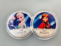 2018 Disney Frozen 1oz .999 Silver Coins New Zealand Mint Set, Colorized, Characters, Gemstones - 3