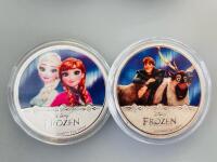 2018 Disney Frozen 1oz .999 Silver Coins New Zealand Mint Set, Colorized, Characters, Gemstones - 4